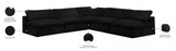 Cozy Black Velvet Modular Fiber Filled Cloud-Like Comfort Overstuffed Reversible Sectional from Meridian - Luna Furniture