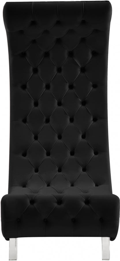 Crescent Black Velvet Chair from Meridian - Luna Furniture