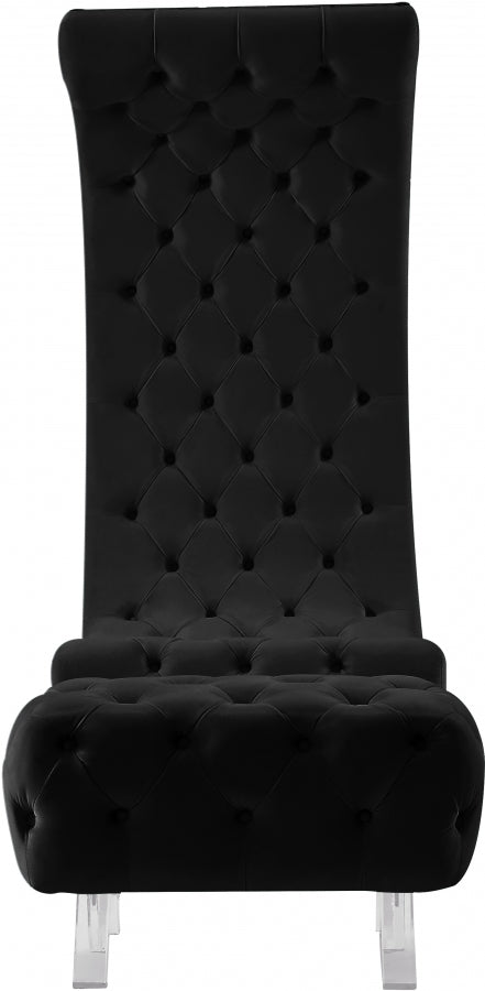 Crescent Black Velvet Chair from Meridian - Luna Furniture