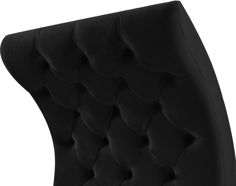 Crescent Black Velvet Chair from Meridian - Luna Furniture