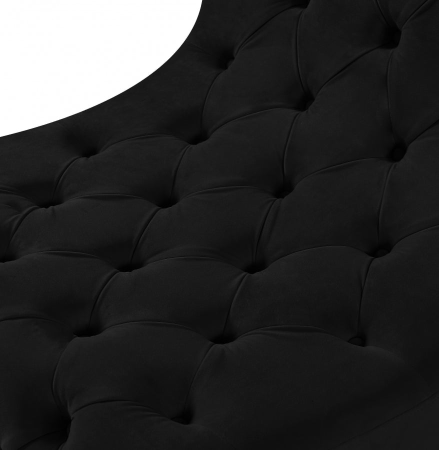 Crescent Black Velvet Chair from Meridian - Luna Furniture