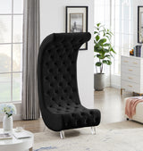 Crescent Black Velvet Chair from Meridian - Luna Furniture