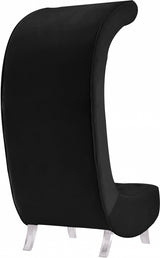 Crescent Black Velvet Chair from Meridian - Luna Furniture