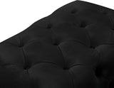 Crescent Black Velvet Ottoman from Meridian - Luna Furniture