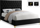 Cruz Black Velvet Full Bed from Meridian - Luna Furniture