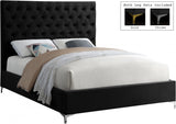 Cruz Black Velvet Full Bed from Meridian - Luna Furniture