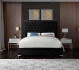 Cruz Black Velvet Full Bed from Meridian - Luna Furniture