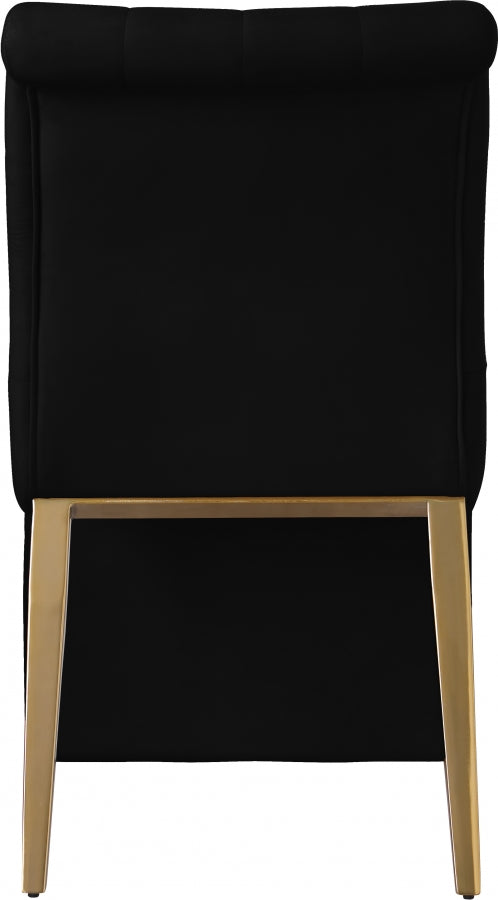 Curve Black Velvet Dining Chair, Set of 2 from Meridian - Luna Furniture