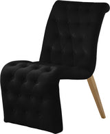 Curve Black Velvet Dining Chair, Set of 2 from Meridian - Luna Furniture