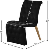 Curve Black Velvet Dining Chair, Set of 2 from Meridian - Luna Furniture