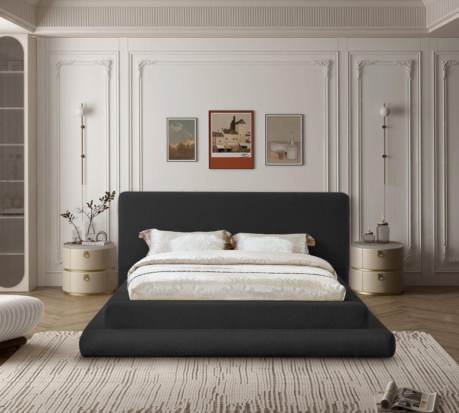 Dane Black Teddy Fabric King Bed from Meridian - Luna Furniture