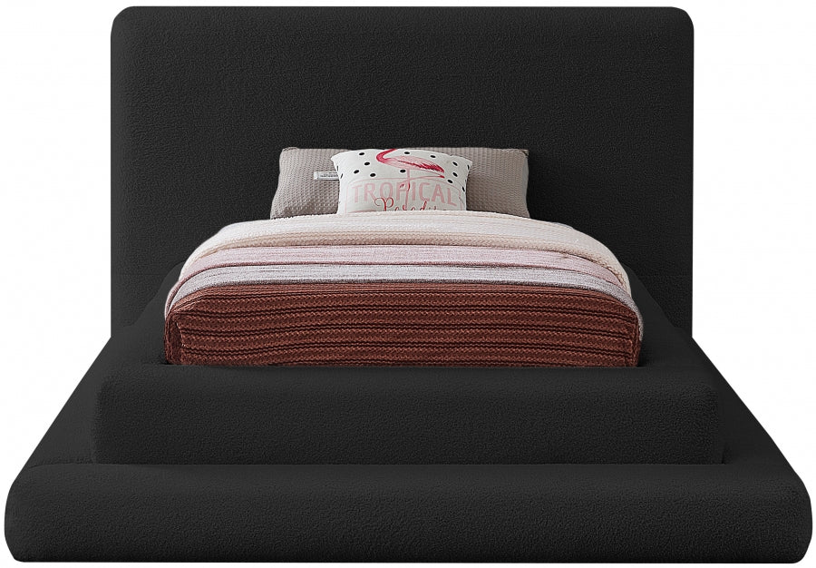 Dane Black Teddy Fabric Twin Bed from Meridian - Luna Furniture