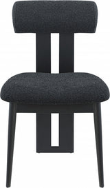 Black Dario Boucle Fabric Dining Chair, Set of 2 from Meridian - Luna Furniture