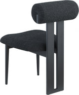 Black Dario Boucle Fabric Dining Chair, Set of 2 from Meridian - Luna Furniture