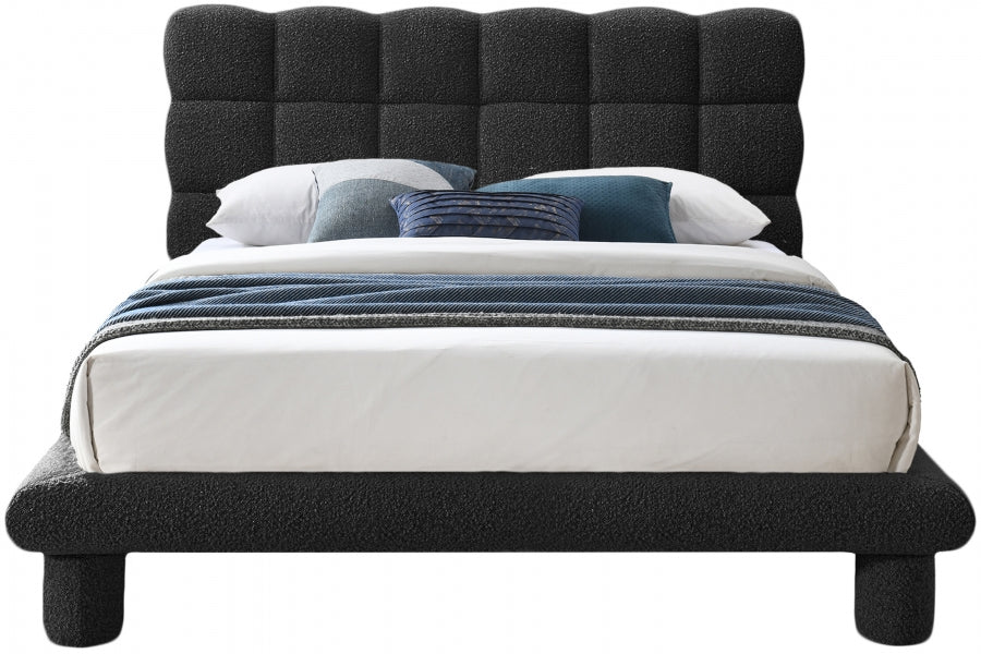 Black Deco Boucle Fabric Full Bed (3 Boxes) from Meridian - Luna Furniture