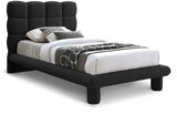 Black Deco Boucle Fabric Twin Twin Bed (3 Boxes) from Meridian - Luna Furniture