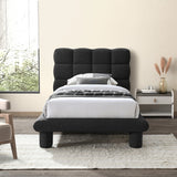 Black Deco Boucle Fabric Twin Twin Bed (3 Boxes) from Meridian - Luna Furniture