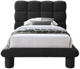 Black Deco Boucle Fabric Twin Twin Bed (3 Boxes) from Meridian - Luna Furniture