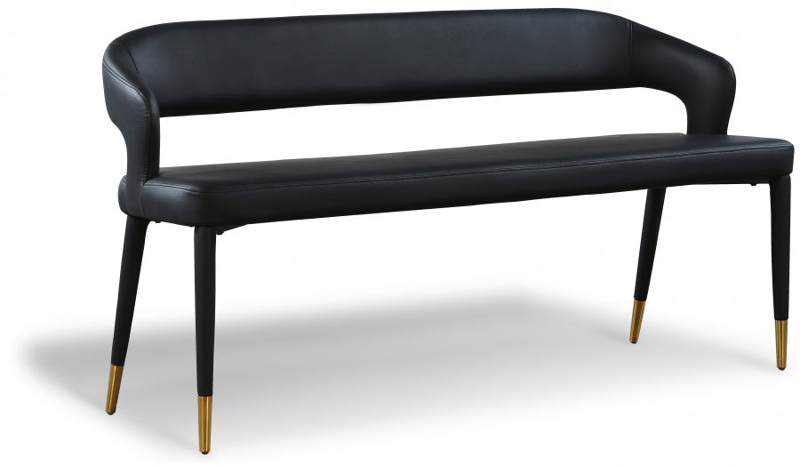 Destiny Black Faux Leather Bench from Meridian - Luna Furniture