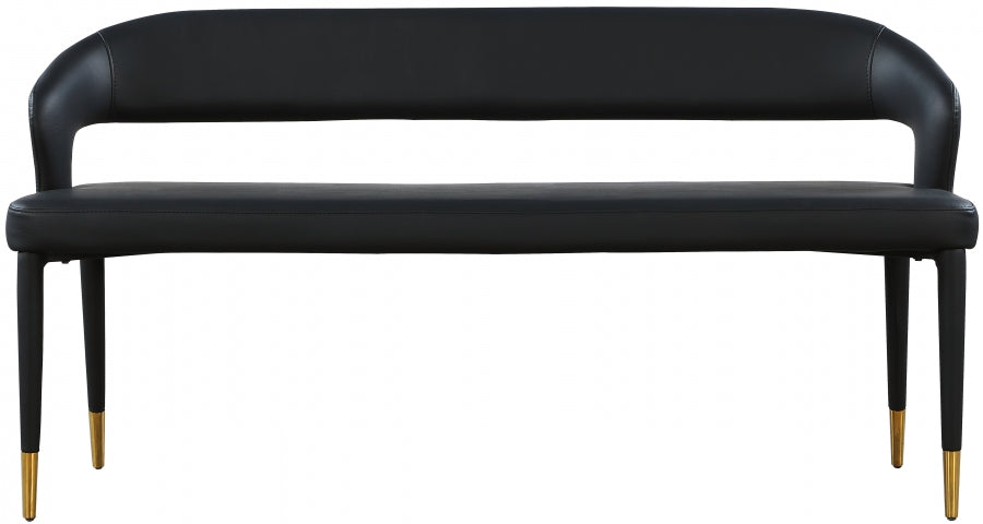 Destiny Black Faux Leather Bench from Meridian - Luna Furniture