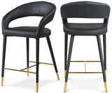 Destiny Black Faux Leather Stool from Meridian - Luna Furniture