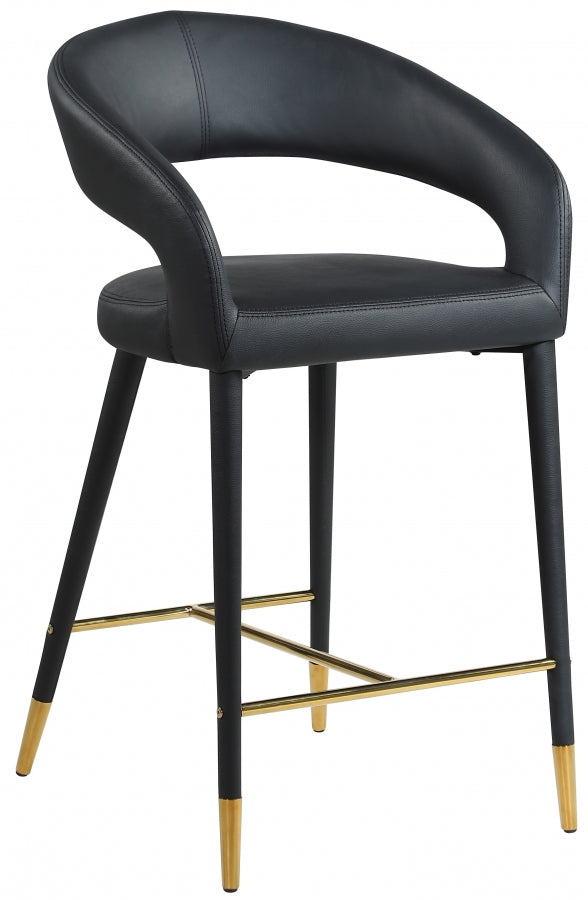 Destiny Black Faux Leather Stool from Meridian - Luna Furniture