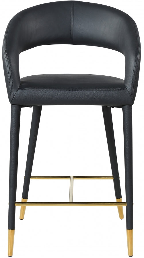 Destiny Black Faux Leather Stool from Meridian - Luna Furniture