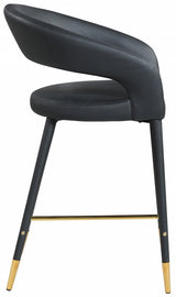 Destiny Black Faux Leather Stool from Meridian - Luna Furniture