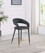 Destiny Black Faux Leather Stool from Meridian - Luna Furniture