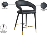 Destiny Black Faux Leather Stool from Meridian - Luna Furniture