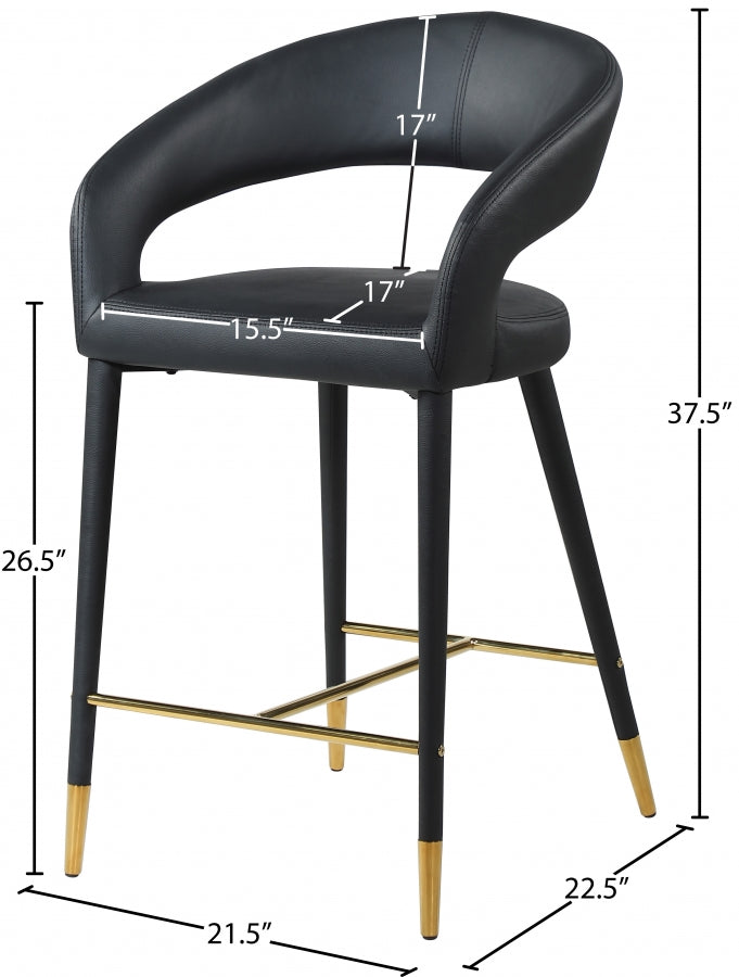 Destiny Black Faux Leather Stool from Meridian - Luna Furniture