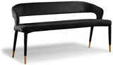 Destiny Black Velvet Bench from Meridian - Luna Furniture