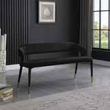 Destiny Black Velvet Bench from Meridian - Luna Furniture