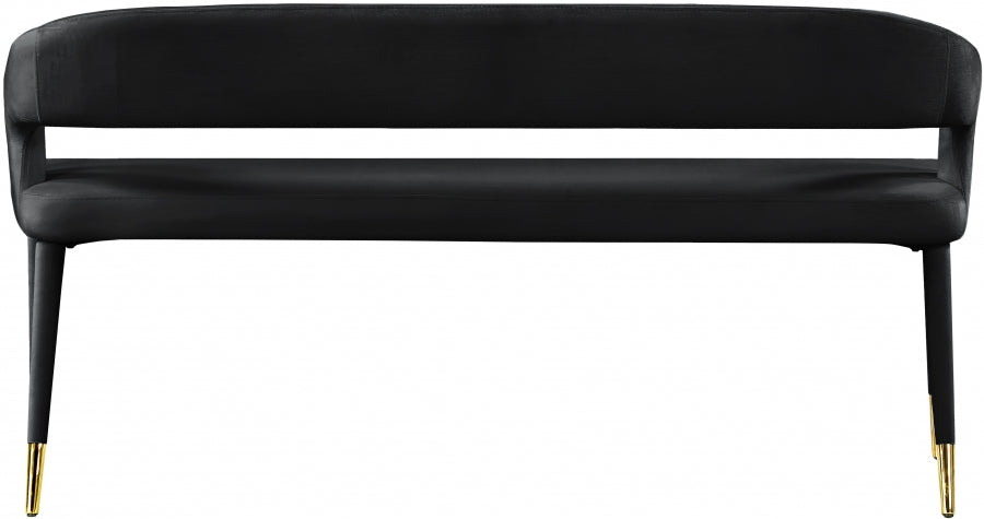 Destiny Black Velvet Bench from Meridian - Luna Furniture