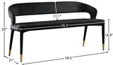 Destiny Black Velvet Bench from Meridian - Luna Furniture