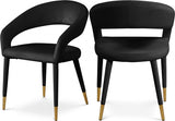 Destiny Black Velvet Dining Chair from Meridian - Luna Furniture