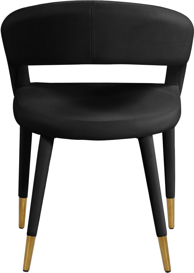 Destiny Black Velvet Dining Chair from Meridian - Luna Furniture