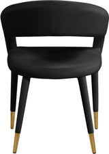 Destiny Black Velvet Dining Chair from Meridian - Luna Furniture