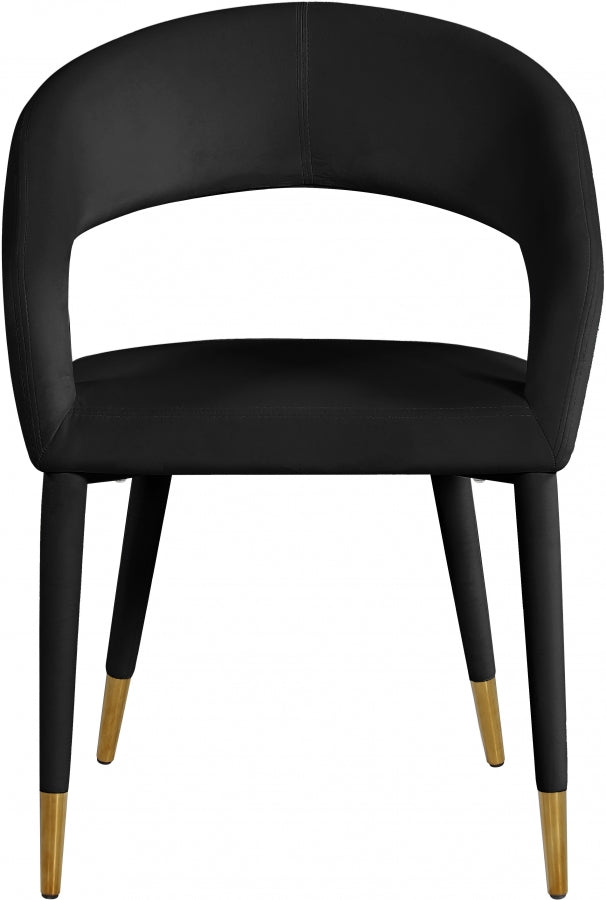 Destiny Black Velvet Dining Chair from Meridian - Luna Furniture