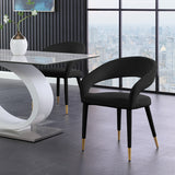 Destiny Black Velvet Dining Chair from Meridian - Luna Furniture