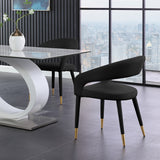 Destiny Black Velvet Dining Chair from Meridian - Luna Furniture