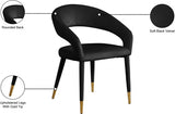 Destiny Black Velvet Dining Chair from Meridian - Luna Furniture