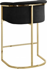 Donatella Black Velvet Counter Stool from Meridian - Luna Furniture