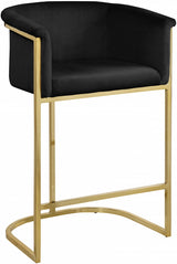 Donatella Black Velvet Counter Stool from Meridian - Luna Furniture