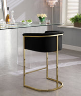 Donatella Black Velvet Counter Stool from Meridian - Luna Furniture