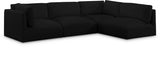 Black Ease Fabric Modular Sectional from Meridian - Luna Furniture