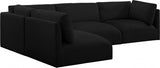 Black Ease Fabric Modular Sectional from Meridian - Luna Furniture