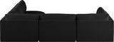 Black Ease Fabric Modular Sectional from Meridian - Luna Furniture