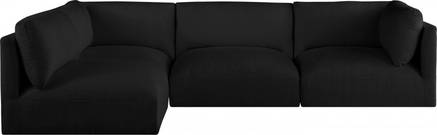 Black Ease Fabric Modular Sectional from Meridian - Luna Furniture