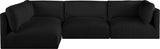 Black Ease Fabric Modular Sectional from Meridian - Luna Furniture